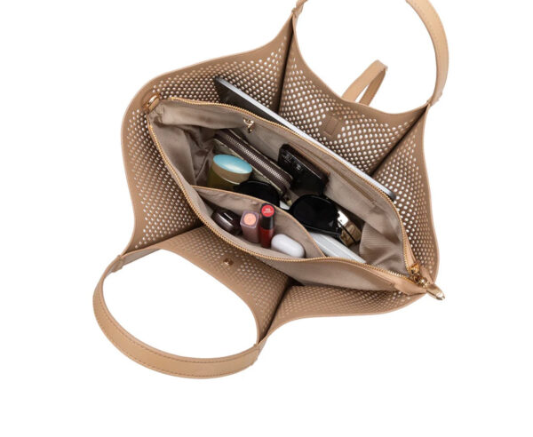 Malia Laser Cut Vegan Leather Tote